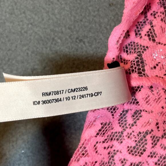 Victoria's Secret 2012 The Lacie Thong Panty Pink Showtime Sparkle Lace Waist - Picture 8 of 8